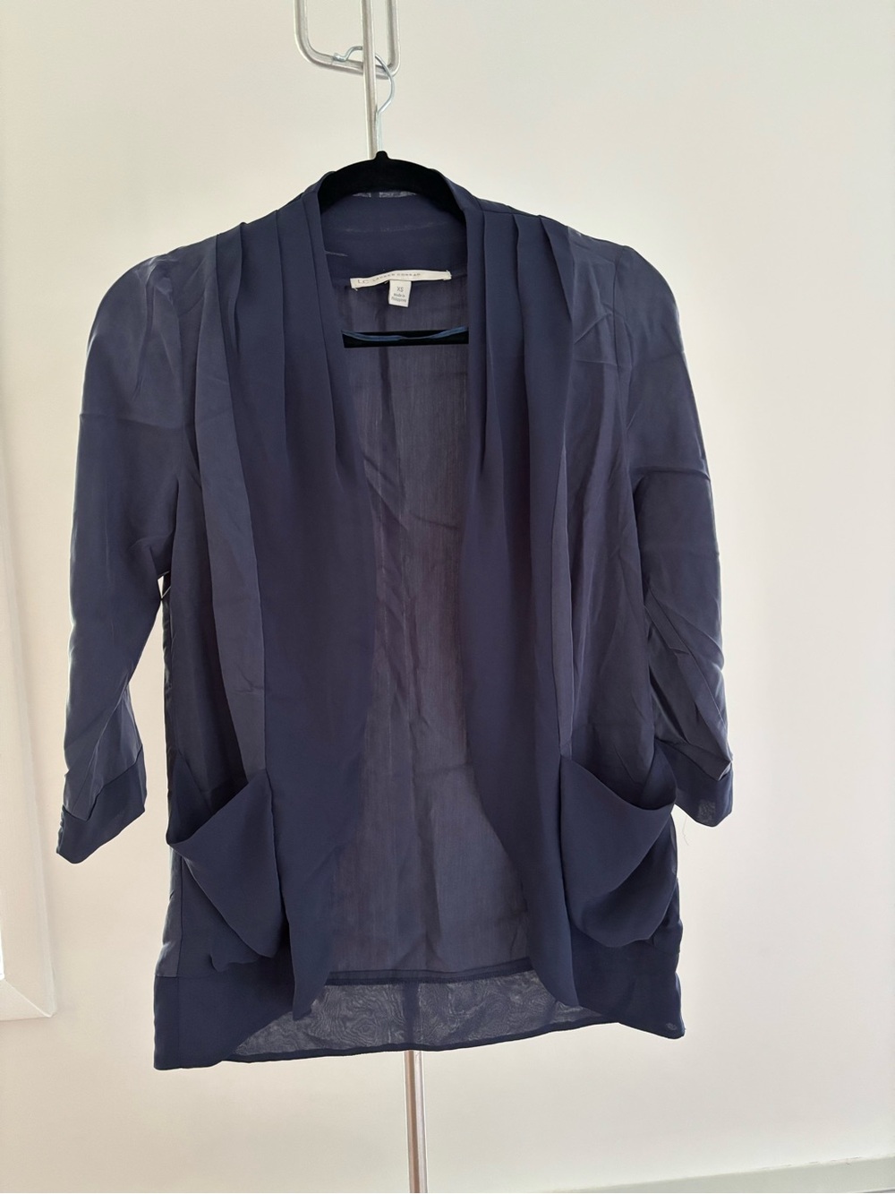 LC Lauren Conrad Blazer Style Open Cardigan in Dusty Navy Blue